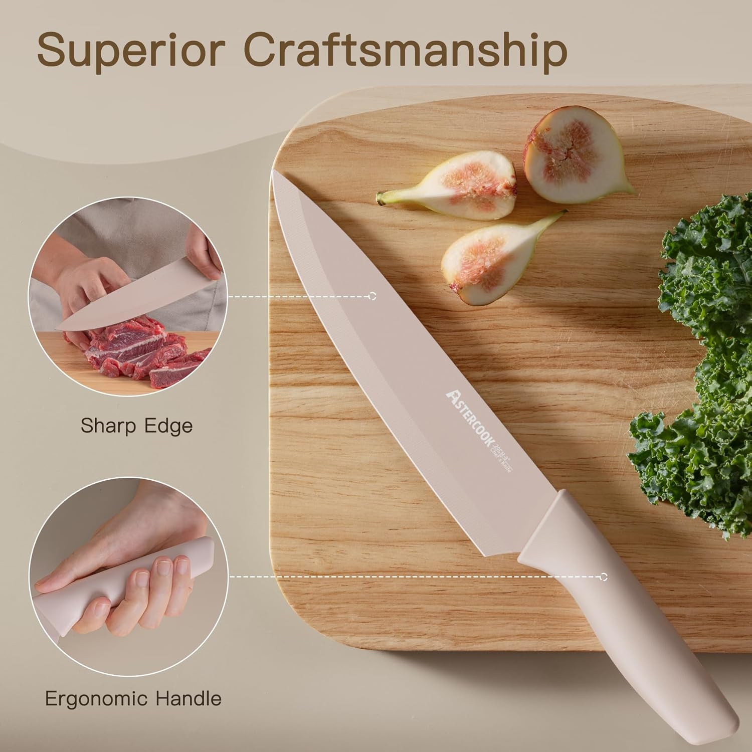 Premium 13-Piece Stainless Steel Knife Set - Rust-Resistant, Dishwasher Safe with Blade Guards - Ideal Gift for Home Chefs