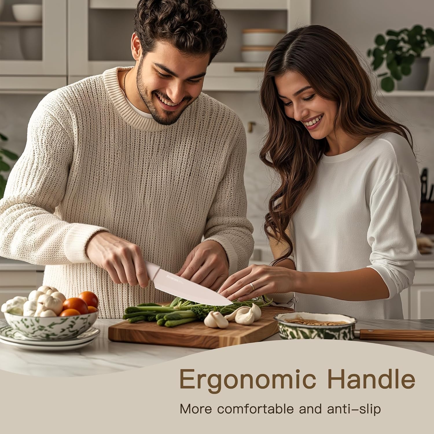 Premium 13-Piece Stainless Steel Knife Set - Rust-Resistant, Dishwasher Safe with Blade Guards - Ideal Gift for Home Chefs